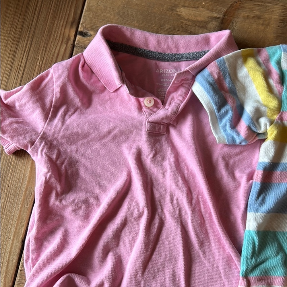 Bundle Gymboree & Arizona Jeans Pink and Blue Polo Shirts Soft Cotton Blend - Picture 5 of 5